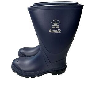 Kamik Sz 3 Children’s Youth Big Kids Rain Wellie Boots Blue Pull On Size 3